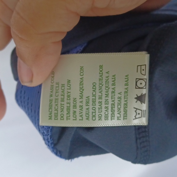 Tangerine Womens Capri Leggings Pants Gray Blue Color Block Stretch Mesh L - Picture 8 of 8